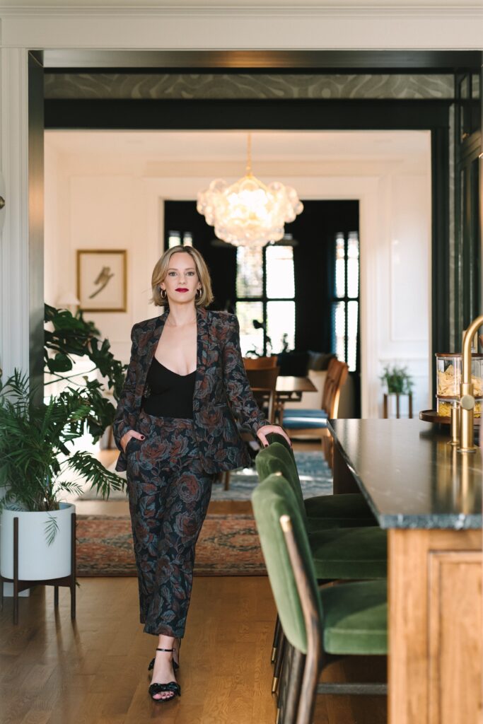 Lyndee McQuarrie photographed inside a downtown Richmond home she designed for a branding photography session.