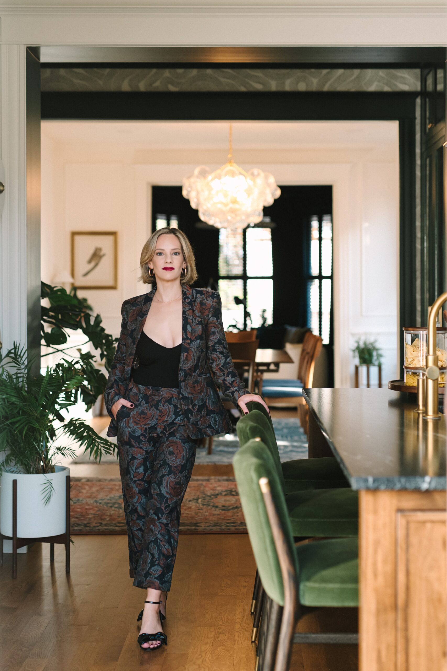 Lyndee McQuarrie photographed inside a downtown Richmond home she designed for a branding photography session.